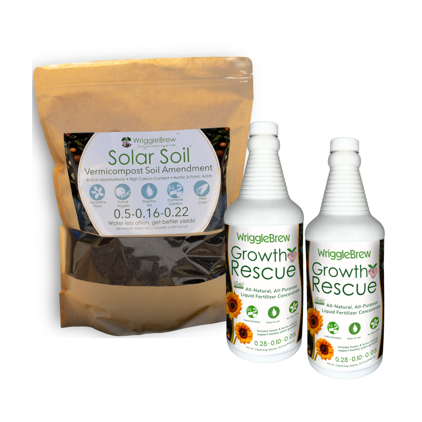 Best Deal Bundle- 2 qts. Growth & Rescue & 5 lbs Solar Soil
